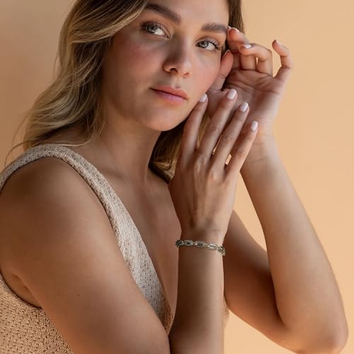 Link Chain Bracelets for Women, Two Tone Link Bracelets Gold and Silver Paperclip Vintage Bracelets Wire Bangle Jewelry Gifts - style: Paperclip - Thin