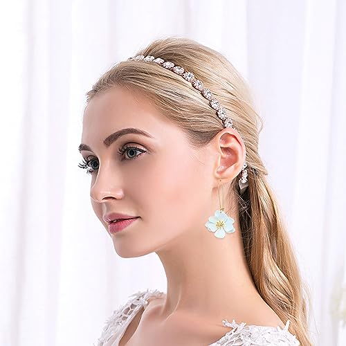 Bohemian Daisy Flower Matte Floral Long Petal Drop Dangle Earrings Layered Tiered for Women Chic Boho Wedding Jewelry - color: White
