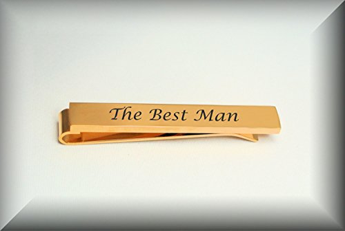 Personalized Gold Tie Bar Custom Engraved Free - Men’s Formal Accessory, Groomsmen or Father’s Day Gift With Free Engraving - Ships from USA