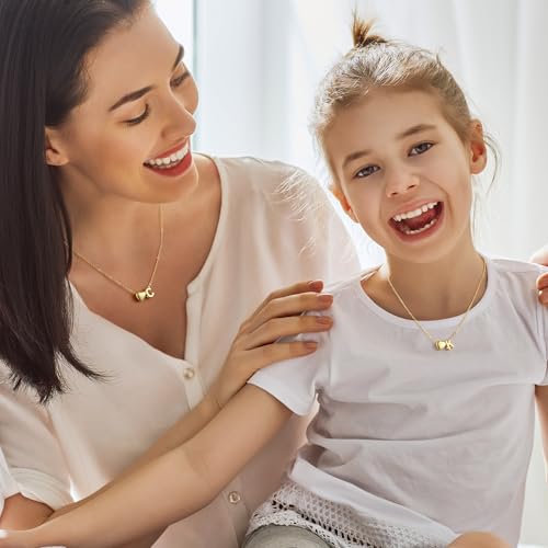 M MOOHAM Heart Initial Necklaces for Women Girls Gifts Letter A-Z Necklace | 14K Gold-Plated, Heart Letter Necklace for Kids Jewelry, Teen Girl Gifts, Initial Necklace, Birthday Gifts for Women Girls - color: B