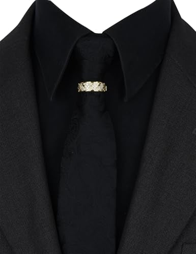 Sparkling Crystal Men's Neck Tie Ring Tie Clasp Necktie Clips Holder Tie Accessories with Box for Wedding Jewelry Gift - style: Gold Clips with Rhombus Pattern