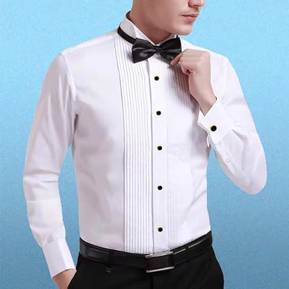 Cufflinks for Men and Tuxedo Shirt Studs Set with Gift Box Stainless Steel Cuff links - style: Gold/Black