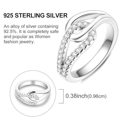 Hapour 925 Sterling Silver Celtic Knot Stackable Rings Simple Infinity Promise Ring Women Trendy Jewelry Gifts Ring Size 6-10