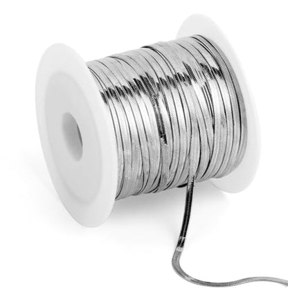 33FT 2mm Stainless Steel Chains Snake Chains Roll Bulk for Jewelry Making | 304 Stainless Steel Flat Snake Chains Roll Spool for DIY Craft Necklace Bracelet - color: 2.0mm Stainless Steel Flat Snake Chains