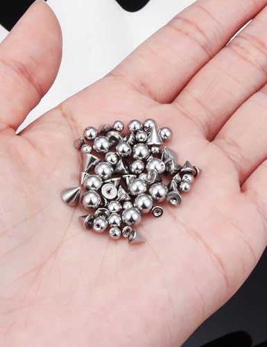 Prjndjw 25Pcs 14G 16G Replacement Balls internal thread & Externally Threaded Surgical Steel Balls Industrial Barbell Tongue Nipple Belly Button Eyebrow Rook Piercing Rings Parts 3MM-8MM - color: 30Pcs 16g Externally Threaded Replacement Balls & Spike