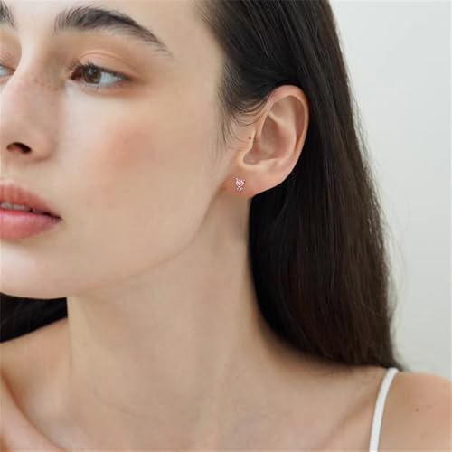 18G Little Devil Heart Lip Ring Stainless Steel Cubic Zirconia Labret Jewelry for Monroe Medusa Tragus Nose Conch Helix Hypoallergenic Cartilage Earring Stud Bar Body Jewelry for Women - color: Pink