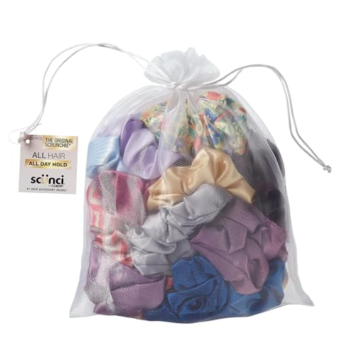 Scunci by Conair Satin Scrunchie - hair accessories - hair accessories for women - Assorted Colors- 30 Count (Pack of 1) - color: Satin Assorted, size: 30 Count