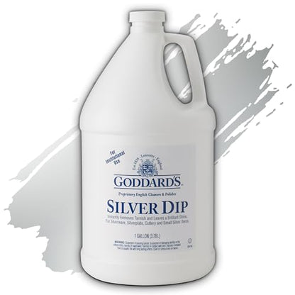 Goddard's Silver Cleaner Dip, Instant Tarnish Remover, Silver Polish, 1 Gal | Instantly Removes Tarnish with No Scrubbing, Ideal for Silverware, Sterling Silver Jewelry & Intricate Filigree - size: 1 Gallon