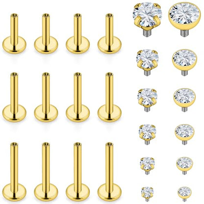 16G Lip Rings Stainless Steel Tragus Helix Conch Piercing Jewelry Snake Bite Piercing Monroe Lip Rings Labret Medusa Cartilage Lobe Earrings Piercing Jewelry CZ 2MM 2.5MM 3MM 3.5MM 4MM 4.5MM - color: 6MM 8MM 10MM Bar-Gold,2mm/2.5mm/3mm/3.5mm/4mm/4.5mm