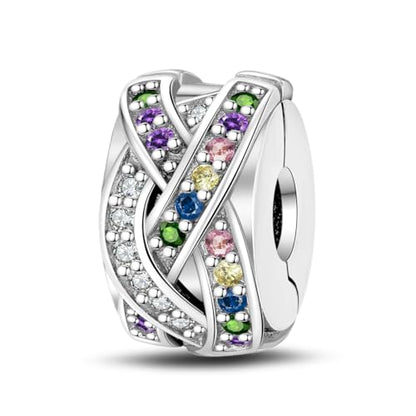 Pandach 925 sterling silver Clip Spacer Charm for Bracelet Clip Lock Stopper Bead Spacer European Openable Beads 2Pcs - style: 2-PAC623