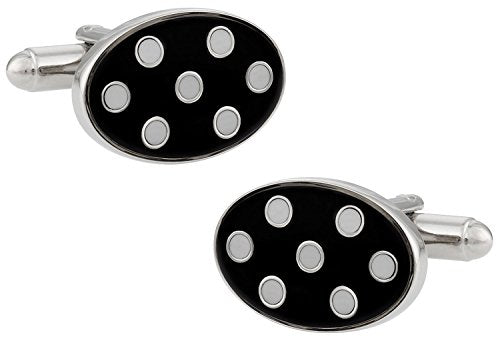 Cuff-Daddy Polka Dot Cufflinks in Black & White with Presentation Box