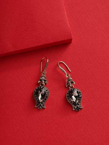 Christmas Halloween Red Heart Shaped Pattern Alloy Earrings, Gothic Antique Style Jewelry for Women - style: Earrings EARR.001