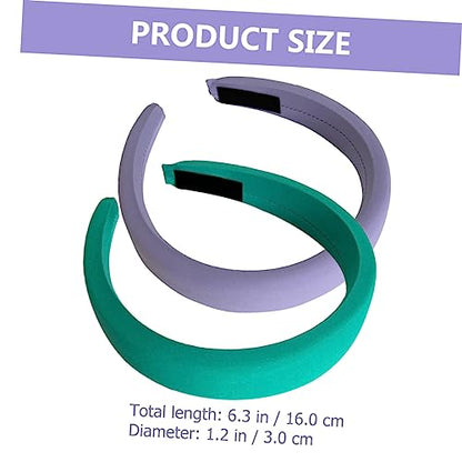 2pcs Wide Padded Headbands for Women Non- Fabric Hair Accessories Soft for Daily Wear Parties and Special Occasions