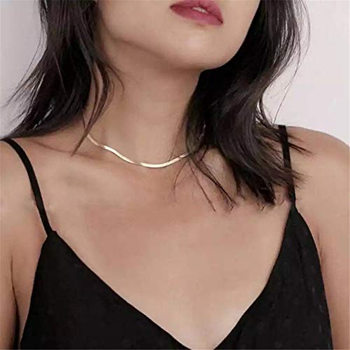 Turandoss Dainty Layered Choker Necklace, Handmade Y Pendant Necklace Multilayer Bar Disc Necklace Adjustable Layering Choker Necklaces for Women - style: 3PCS - Snake Chain&Link Chain&Evil Eye