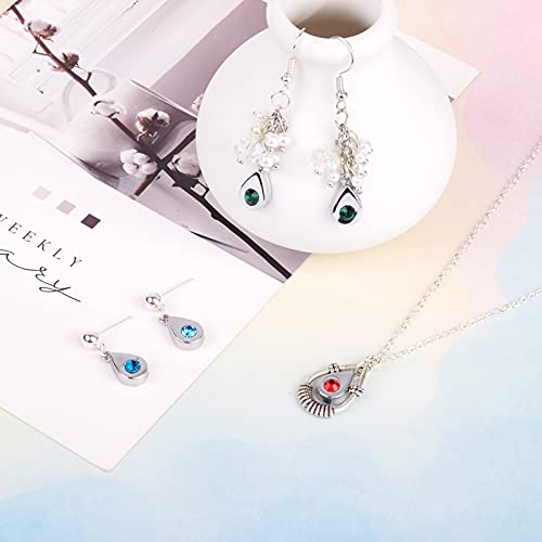 Cheriswelry 48Pcs Teardrop Alloy Glass Rhinestone Charms Colorful Birthstone Pendants Water Drop Dangle Charms for DIY Necklace Earring Bracelet Jewelry Making Handmade Crafts - color: 12 Colors*2