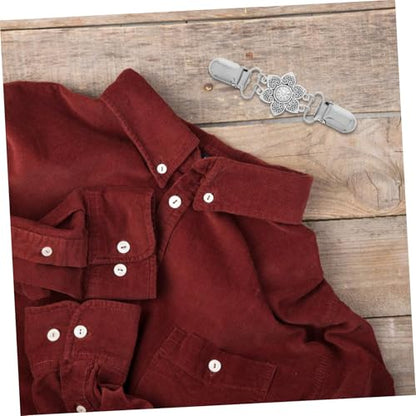 COLLBATH 2pcs Elegant Retro Cardigan Sweater Shawl Clips Women's Scarf Buckle Secure Collar Chain Clips
