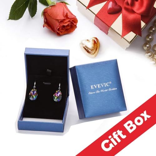 Austrian Crystal Teardrop Dangle Hook Earrings for Women 14K Gold Plated Hypoallergenic Jewelry - color: Yellow