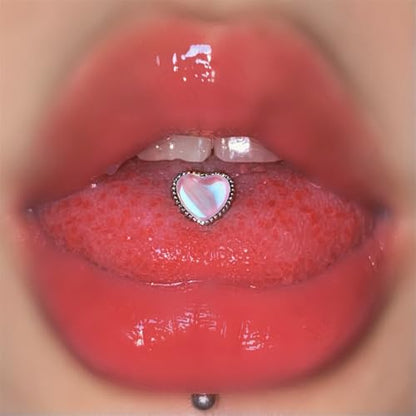 12Pcs Stainless Steel Tongue Rings 16G Curved Barbell Body Piercing Jewelry with Cubic Zirconia Heart Star Round Ball Tongue Cartilage Stud Piercing Jewelry for Women Men - color: Pink