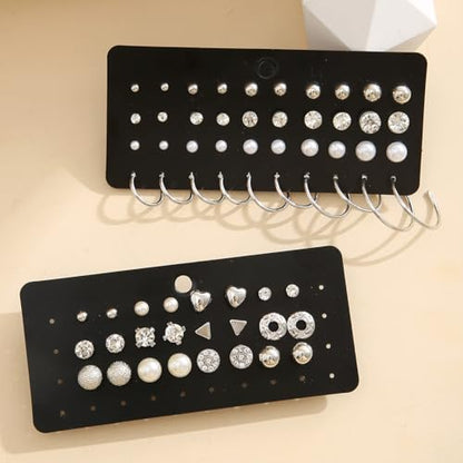 116 Pcs Silver Jewelry Set with 7Pcs Layered Necklace, 11 Pcs Bracelet and 22pcs Hoop Earrings ,22pcs Knuckle Rings,54pcs stud earrings Jewerly set For Women Valentine Anniversary Birthday Friendship Gift