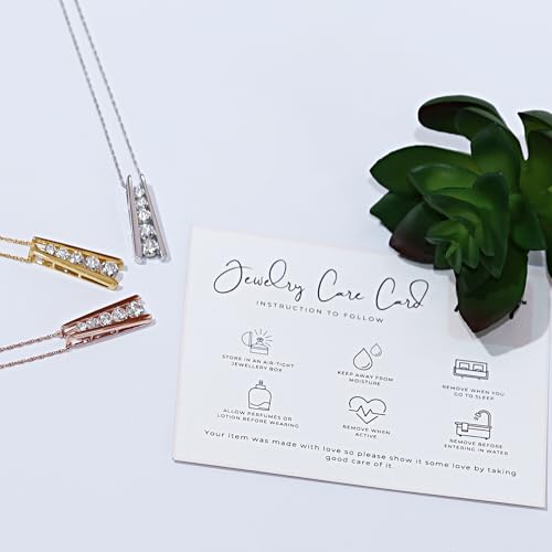 Five Stone Journey Bar Pendant Necklace Women 925 Sterling Silver 1.25 CT | Round Moissanite or Lab Grown Diamond, 14K Gold Over Sterling Silver With 18" Chain - color: Moissanite