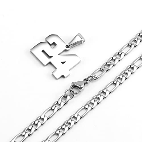 Personalized Number Necklaces for Mens,Stainless Steel Number Pendant Chain | Athletes Jersey Number Necklace;Baseball Basketball Football Sport Teams;Birthday Graduate Gift;Womens Mens Player - color: Silver, style: 12 Silver