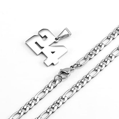 Personalized Number Necklaces for Mens,Stainless Steel Number Pendant Chain | Athletes Jersey Number Necklace;Baseball Basketball Football Sport Teams;Birthday Graduate Gift;Womens Mens Player - color: Silver, style: 2 Silver