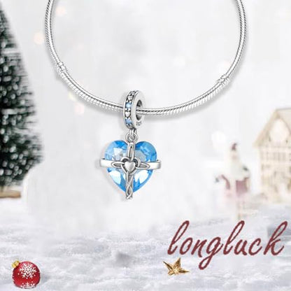Birthstone Charms 925 Sterling Silver Heart Charms for Bracelets and Necklaces Birthday Day Christmas Gifts For Women - color: C-March