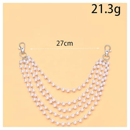 1Pcs Pearl Bra Straps Jewelry,Adjustable Bra Shoulder Chain,Pearl Lingerie Straps,Wedding Bridal Dress Underwear Chain for Women Backless Party - color: White