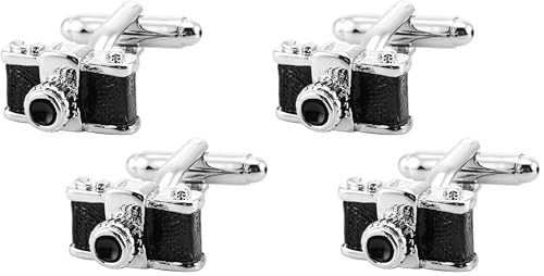 Vintage Camera Cufflinks for Men in Gift Box Unique Funny Photographer Cufflinks for Business Wedding Anniversary Shirt - size: 16 x 10mm (Pack of 2)