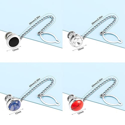Tie Pins for Men Silver Tie Pins with Chain, Tie Tack Pins Brooch Personalized Wedding Business Gifts - color: 4pcs-A