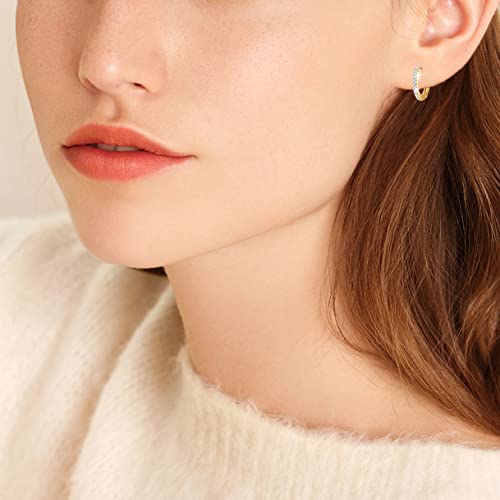 18K Crystal Heart Hoop Earrings for Women with Locket Design, White Crystal Cubic Zirconia Dangling Earrings Fine Jewelry Gifts for Her - color: Love Pendant