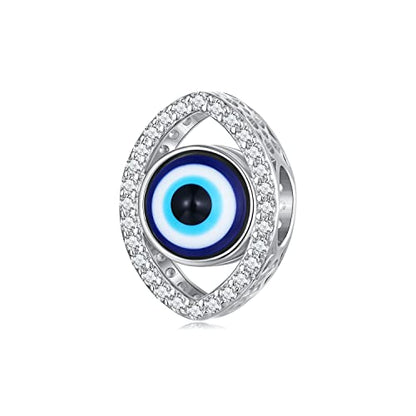 925 Sterling Silver Charms for Bracelet Jewelry Gifts for Women - color: Evil eyes