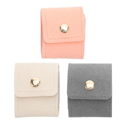 3 Pcs Mini Travel Jewelry Bags: Portable Small Jewelry Organizer Case - Foldable Roll Up Pouch for Rings Earrings Necklaces - Travel Storage Bag for Vacation