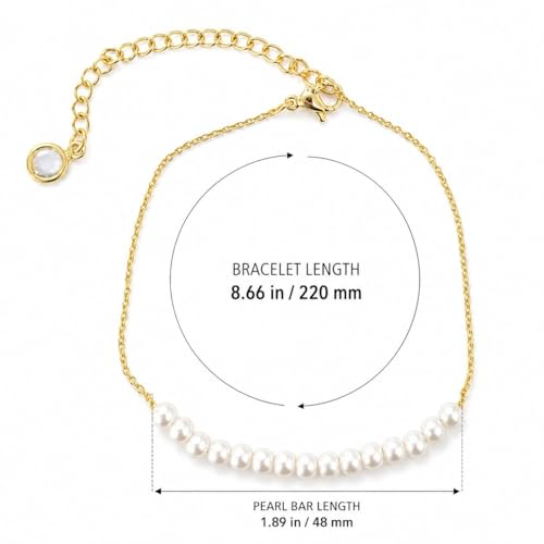 Pearl Bracelets for Women Dainty Baroque Pearl Bracelet White Bridesmaid Bridal Bracelet Wedding Jewelry Gifts for Mother Daughter Matching Outfits - color: B3:pearl bracelet