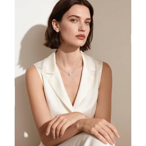 Mothers Day Gifts,4 Pieces Jewelry Set Gifts for Women,Perserved Rose with Necklace Earrings Ring Sets,Birthday Gifts for Wife Mom Girfriend On Valentine's Day Mother's Day Anniversary