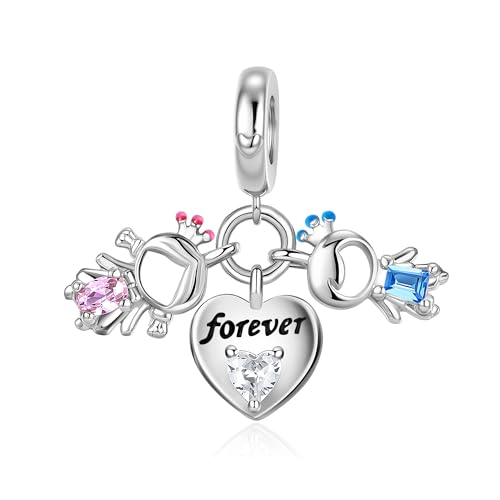 Bible Family Mom Wife Love Heart Dangle Charm 925 Sterling Silver Charms fits Bracelets and Necklace Pendant Bead Charms Jewelry Present for Women Family Friends - style: Forever Love Crown Couple Charm