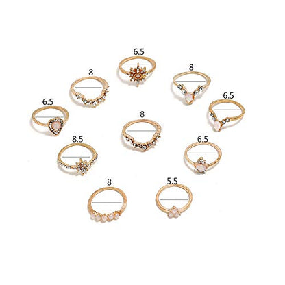 CSIYAN 6-16 PCS Knuckle Stacking Rings for Women,Boho Vintage Stackable Midi Finger Rings Set (N)