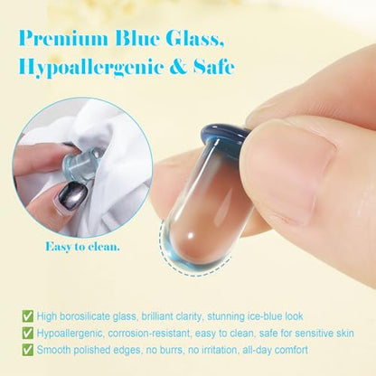 1 Pair Glass Ear Stretching Kit Single Flare Gauges for Ears Plugs 8G-1” | Earring Expander Stretcher Piercing Body Jewelry with Rubber Rings - color: Black, size: 11mm