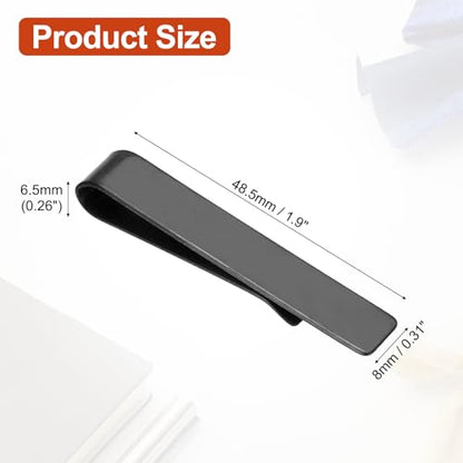 PATIKIL Skinny Tie Clips, Stainless Steel Tie Clips for Men - color: Black