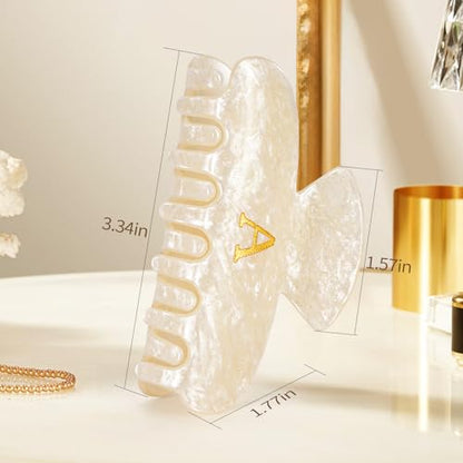 Gifts for Women Teen Girls,Medium Initial Hair Clips - Gold,B | Personalized Strong Hold Claw Clips – Great for Updo,Half Up Hairstyle – Daily Hair Accessories,Birthday Bridesmaid Gift