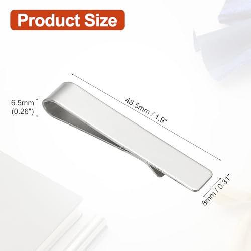 PATIKIL Skinny Tie Clips, Stainless Steel Tie Clips for Men - color: Silver