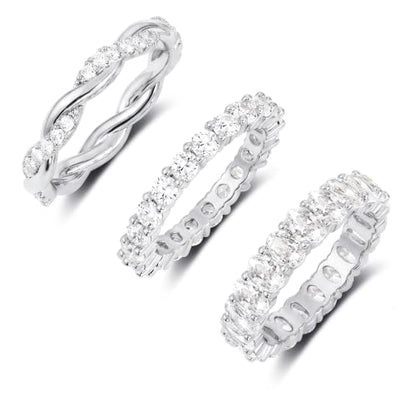 TOBENY Gold Engagement Rings for Women Non Tarnish 14K Gold Plated Stackable Cubic Zirconia Wedding Bands Ring Dainty Promise Love Eternity Stacking Thumb Ring Set Gold Bridal Rings Size 6 7 8 9 10 - color: A-3Pcs Silver Engagement Cubic Zirconia Rings