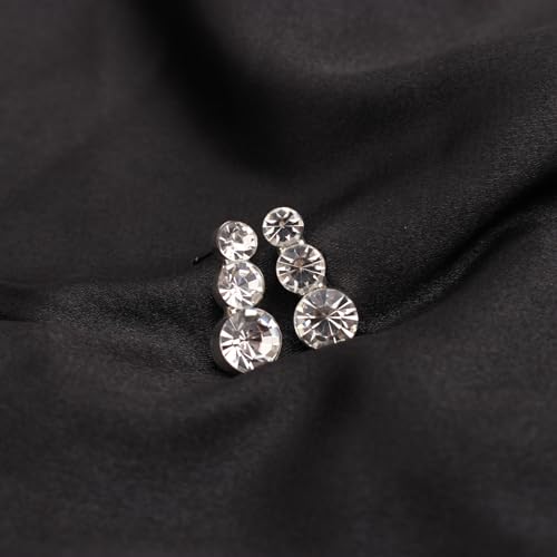 Silver Plated Elegant Necklace Earrings Bride Bridesmaid Jewelry Sets for Wedding Prom Crystal Jewelry Set for Women Costume Accessories - color: 010-Silver Plated