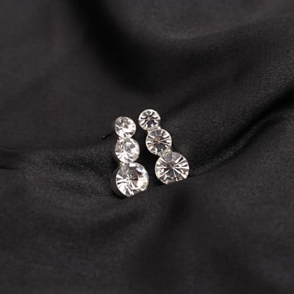 Silver Plated Elegant Necklace Earrings Bride Bridesmaid Jewelry Sets for Wedding Prom Crystal Jewelry Set for Women Costume Accessories - color: 010-Silver Plated