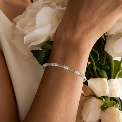Healing Crystal Bracelet Jewelry Gifts for Women | Triple Protection/Stress Relief/New Beginnings/Good Luck/Empath Protection, Christmas, Birthday - color: New Beginnings
