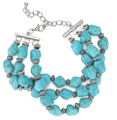 Montana West Rustic Couture's Bohemian Turquoise Cuff Bangle Bracelets for Women Cowgirl - color: Turquoise