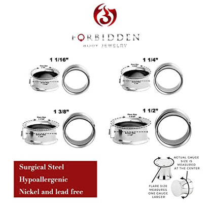 Forbidden Body Jewelry Ear Gauges, Ear Tunnels, Tunnels For Ears, Surgical Steel Mirror Finish Double Flared Tunnel Plug Earrings - style: 8pcs: 28/32/35/38mm
