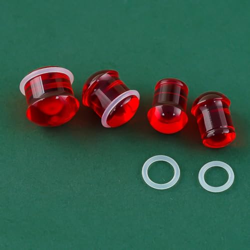 Precise Dimensions Set Color Acrylic O-Ring Ear Plugs Tunnels Gauges Stretcher Piercings Kit - color: Red, size: 10-14mm