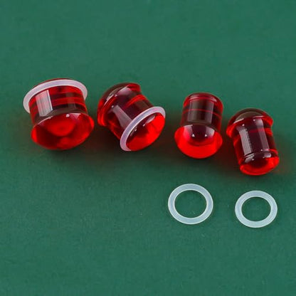 Precise Dimensions Set Color Acrylic O-Ring Ear Plugs Tunnels Gauges Stretcher Piercings Kit - color: Red, size: 10-14mm
