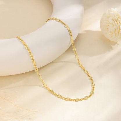 Robaice Necklaces for Women, 14K Gold/Silver Plated Chain Necklace | Dainty Paperclip Cuban Chain, Choker Necklace for Women, Non Tarnish Jewelry Gifts Trendy - color: Gold Cuban Chain